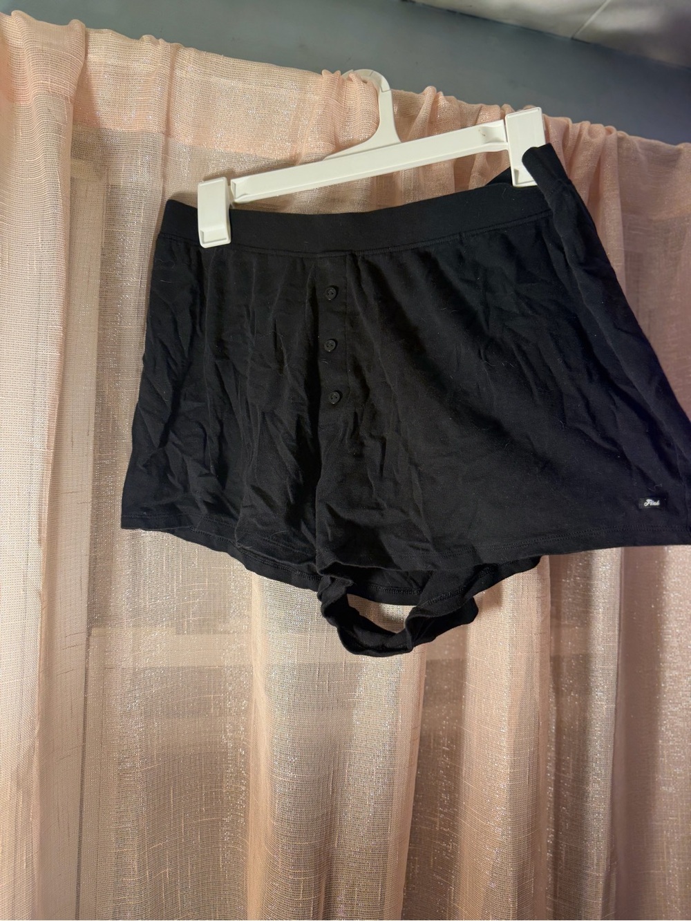 PINK Victoria's Secret Black Cotton Lounge Shorts